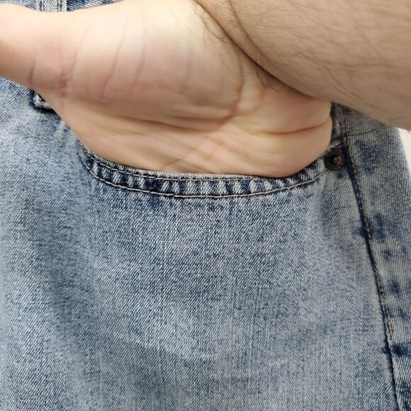 Carolina Blues Vintage Light Wash Patchwork Cottagecore Denim Maxi Skirt Size 10 - Picture 3 of 9